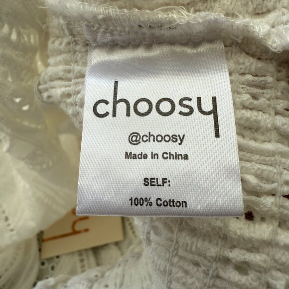 NWT White Eyelet Lace Crop Off Shoulder Top - Picture 6 of 6